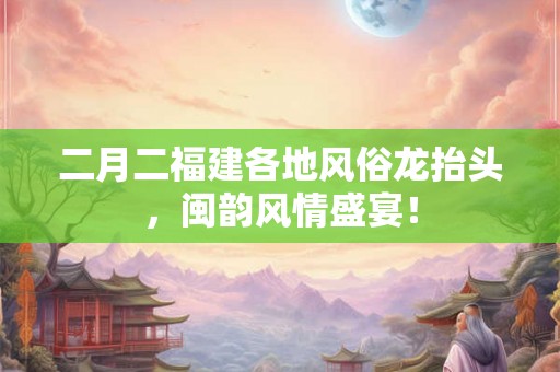 二月二福建各地风俗龙抬头，闽韵风情盛宴！