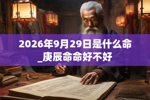 2026年9月29日是什么命_庚辰命命好不好