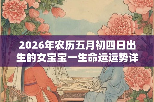 2026年农历五月初四日出生的女宝宝一生命运运势详解