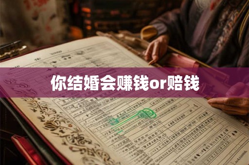 你结婚会赚钱or赔钱
