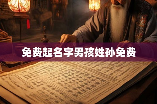 免费起名字男孩姓孙免费