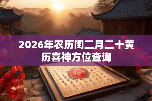 2026年农历闰二月二十黄历喜神方位查询