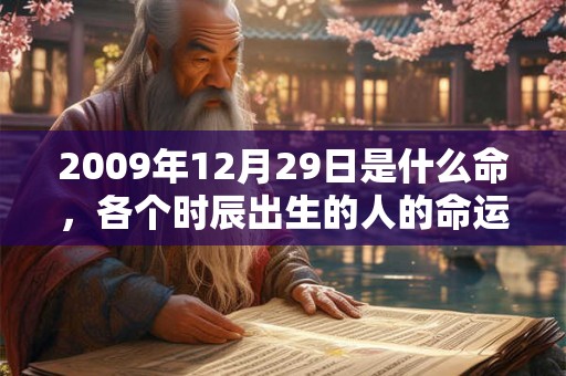 2009年12月29日是什么命，各个时辰出生的人的命运