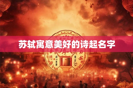 苏轼寓意美好的诗起名字