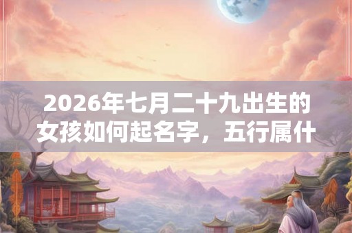 2026年七月二十九出生的女孩如何起名字，五行属什么