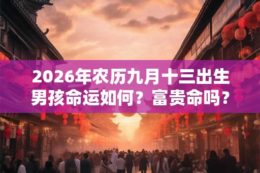 2026年农历九月十三出生男孩命运如何？富贵命吗？