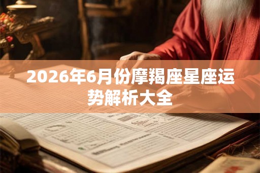 2026年6月份摩羯座星座运势解析大全 2026年6月份摩羯座星座运势解析大全