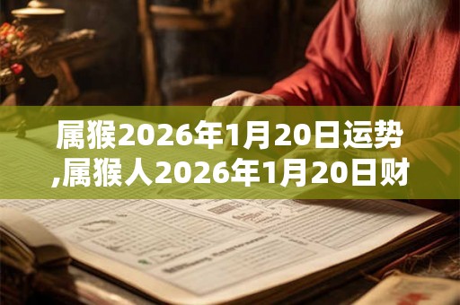 属猴2026年1月20日运势,属猴人2026年1月20日财运,生肖猴2026年1月20日运势