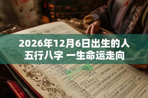 2026年12月6日出生的人五行八字 一生命运走向