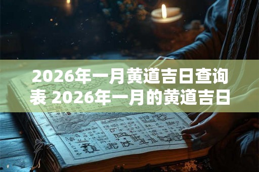 2026年一月黄道吉日查询表 2026年一月的黄道吉日是什么
