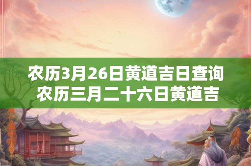 农历3月26日黄道吉日查询 农历三月二十六日黄道吉日怎么查