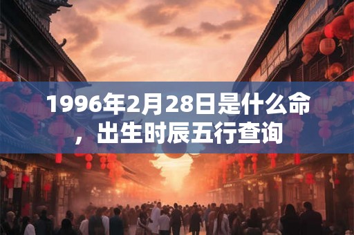 1996年2月28日是什么命，出生时辰五行查询
