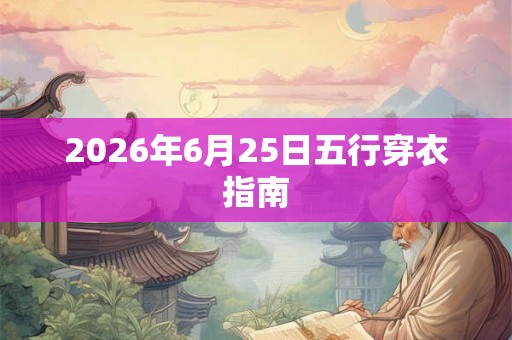 2026年6月25日五行穿衣指南 2026年6月25日五行穿衣指南
