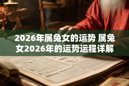 2026年属兔女的运势 属兔女2026年的运势运程详解