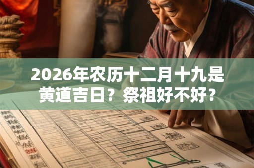 2026年农历十二月十九是黄道吉日?祭祖好不好? 2026年农历十二月十九是黄道吉日?祭祖好不好?