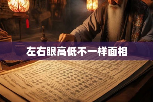 左右眼高低不一样面相