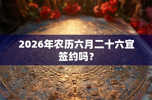 2026年农历六月二十六宜签约吗？