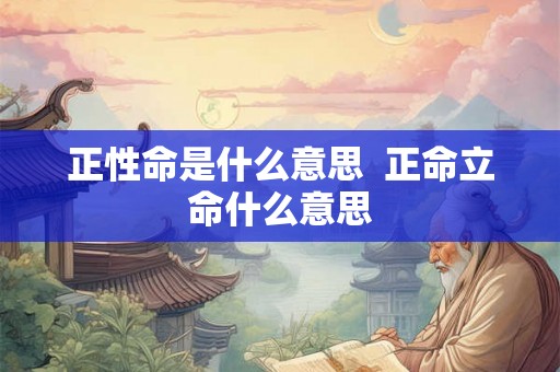 正性命是什么意思 正命立命什么意思 正性命是什么意思 正命立命什么意思