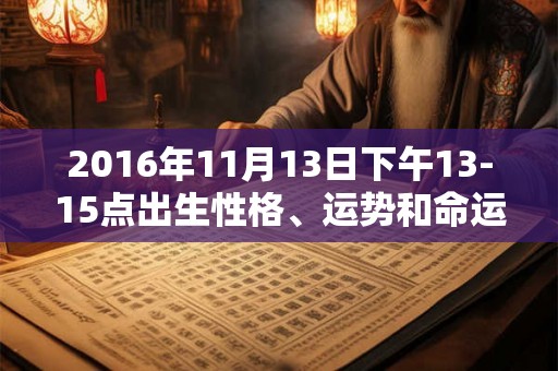 2016年11月13日下午13-15点出生性格、运势和命运