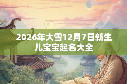 2026年大雪12月7日新生儿宝宝起名大全