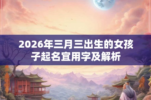 2026年三月三出生的女孩子起名宜用字及解析