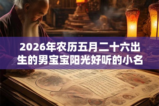 2026年农历五月二十六出生的男宝宝阳光好听的小名大全