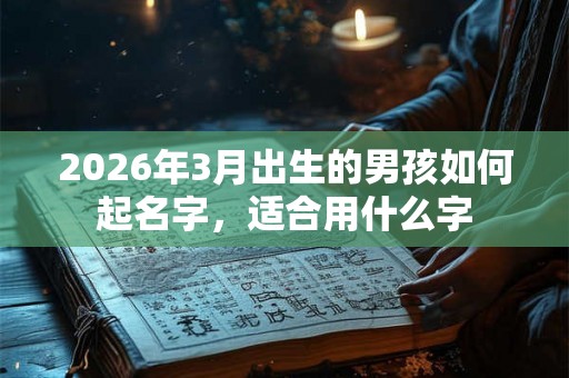 2026年3月出生的男孩如何起名字，适合用什么字