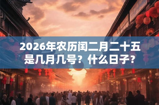 2026年农历闰二月二十五是几月几号？什么日子？