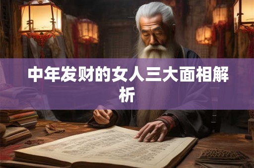中年发财的女人三大面相解析