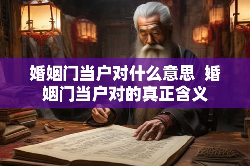 婚姻门当户对什么意思  婚姻门当户对的真正含义