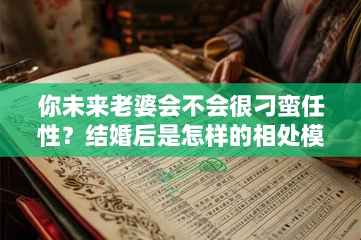 你未来老婆会不会很刁蛮任性？结婚后是怎样的相处模式？