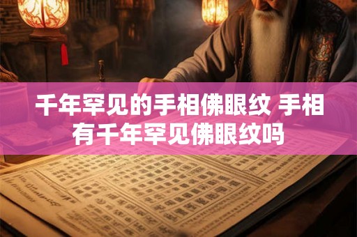 千年罕见的手相佛眼纹 手相有千年罕见佛眼纹吗