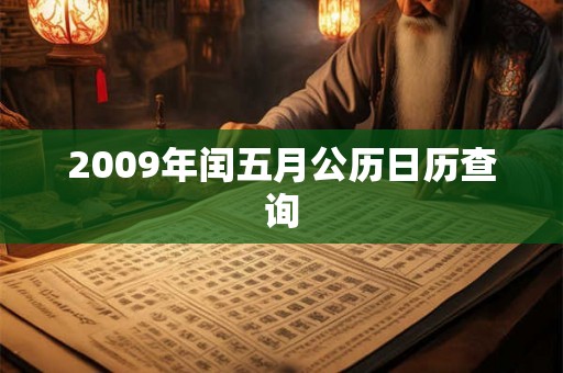 2009年闰五月公历日历查询