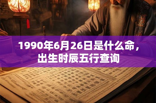 1990年6月26日是什么命，出生时辰五行查询