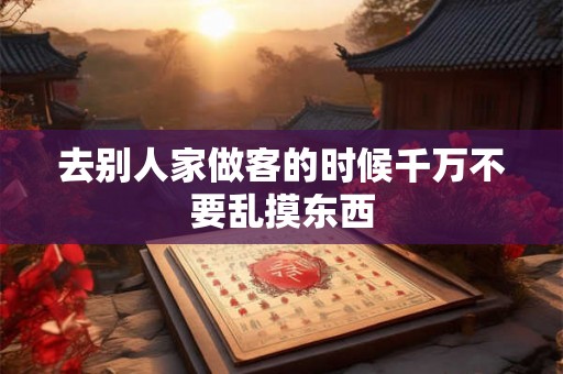 去别人家做客的时候千万不要乱摸东西