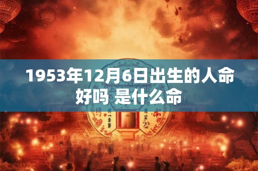 1953年12月6日出生的人命好吗 是什么命