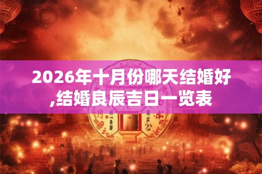 2026年十月份哪天结婚好,结婚良辰吉日一览表