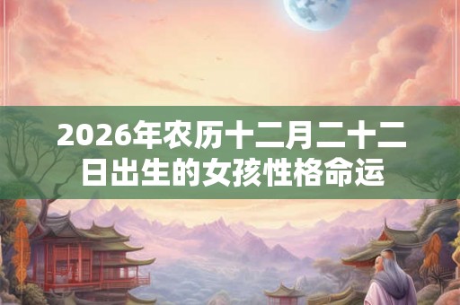 2026年农历十二月二十二日出生的女孩性格命运 2026年农历十二月二十二日出生的女孩性格命运