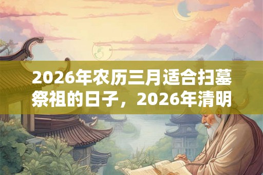2026年农历三月适合扫墓祭祖的日子，2026年清明节上坟吉日