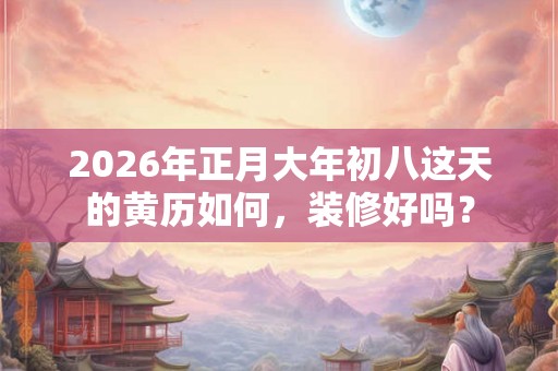 2026年正月大年初八这天的黄历如何，装修好吗？