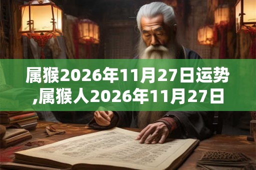 属猴2026年11月27日运势,属猴人2026年11月27日财运,生肖猴2026年11月27日运势