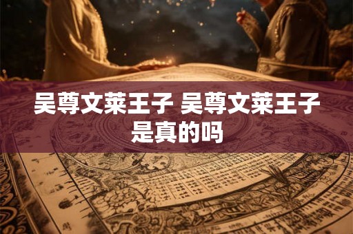 吴尊文莱王子 吴尊文莱王子是真的吗