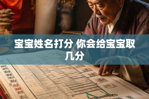 宝宝姓名打分 你会给宝宝取几分