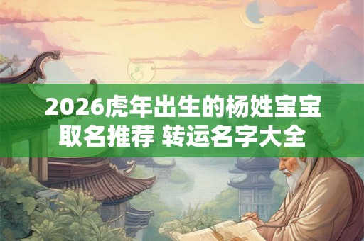 2026虎年出生的杨姓宝宝取名推荐 转运名字大全