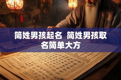 简姓男孩起名  简姓男孩取名简单大方