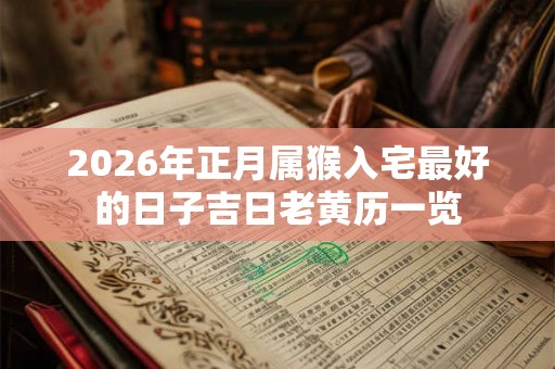2026年正月属猴入宅最好的日子吉日老黄历一览