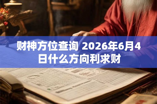 财神方位查询 2026年6月4日什么方向利求财 财神方位查询 2026年6月4日什么方向利求财