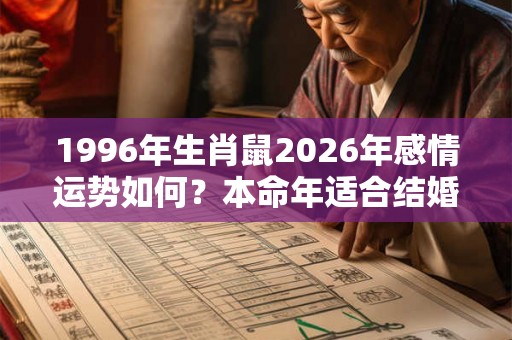 1996年生肖鼠2026年感情运势如何？本命年适合结婚吗？