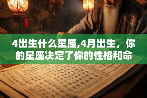 4出生什么星座,4月出生，你的星座决定了你的性格和命运！