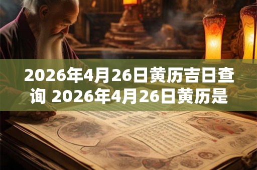 2026年4月26日黄历吉日查询 2026年4月26日黄历是吉日吗